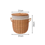 Braided Laundry Basket with Removable Fabric Lid | Thrascher