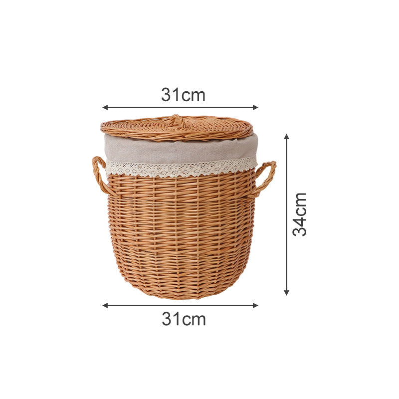 Braided Laundry Basket with Removable Fabric Lid | Thrascher