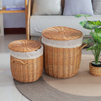 Braided Laundry Basket with Removable Fabric Lid | Thrascher