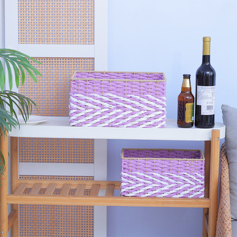 Braided Storage Basket Lilac Blue | Thrascher