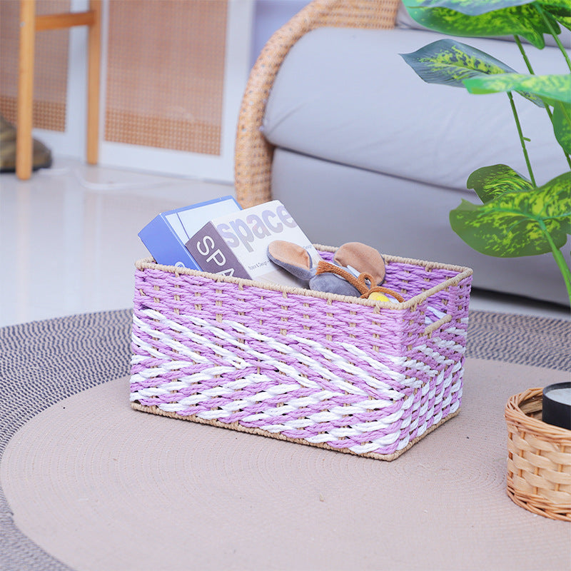 Braided Storage Basket Lilac Blue | Thrascher
