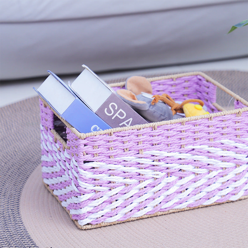 Braided Storage Basket Lilac Blue | Thrascher