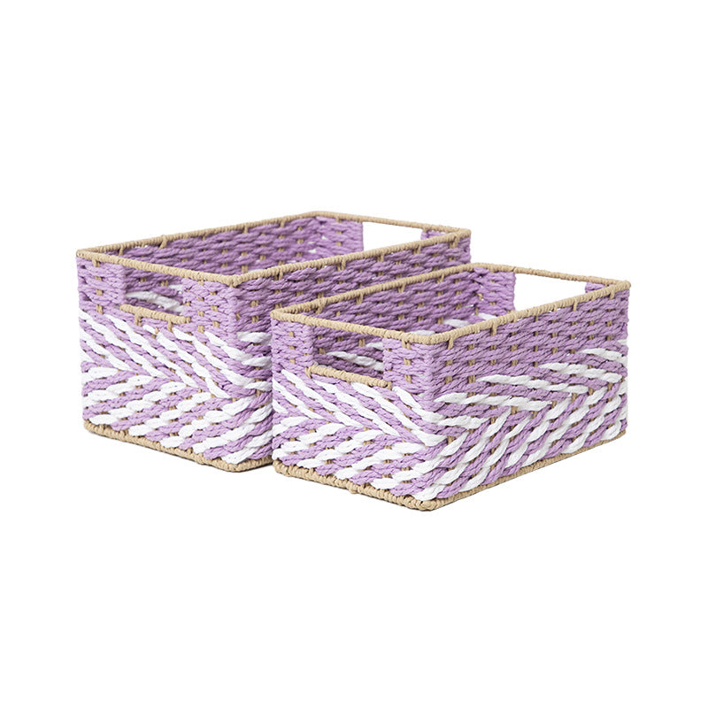 Braided Storage Basket Lilac Blue | Thrascher