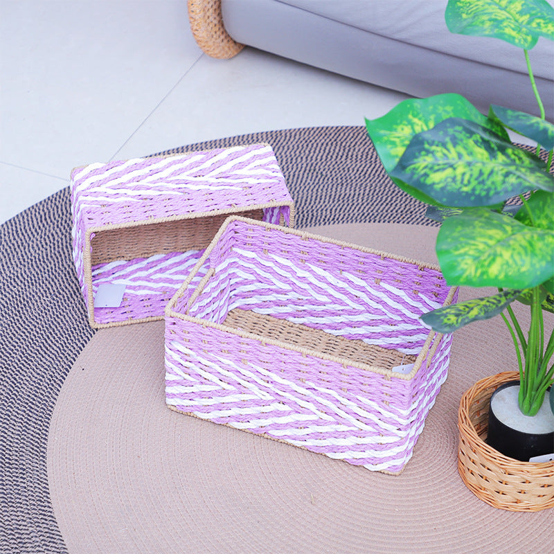 Braided Storage Basket Lilac Blue | Thrascher