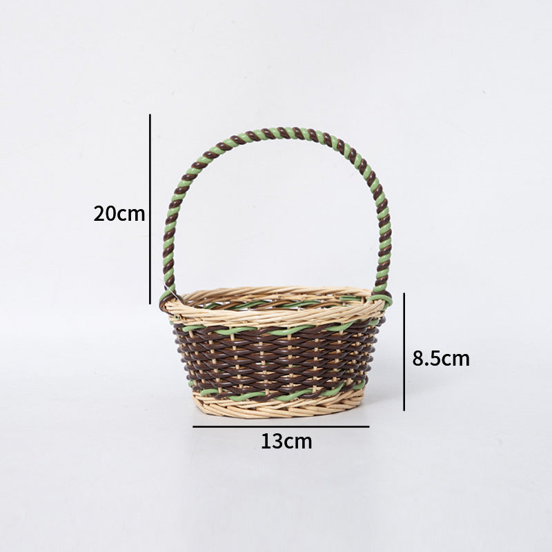 Braided Storage Basket with Decorative Cotton Handles | Thrascher