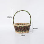 Braided Storage Basket with Decorative Cotton Handles | Thrascher