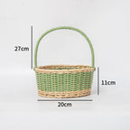Braided Storage Basket with Decorative Cotton Handles | Thrascher