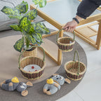 Braided Storage Basket with Decorative Cotton Handles | Thrascher