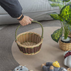 Braided Storage Basket with Decorative Cotton Handles | Thrascher