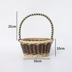 Braided Storage Basket with Decorative Cotton Handles | Thrascher