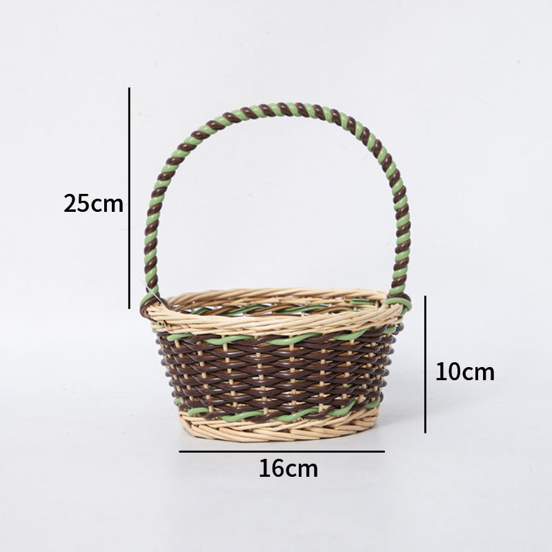 Braided Storage Basket with Decorative Cotton Handles | Thrascher