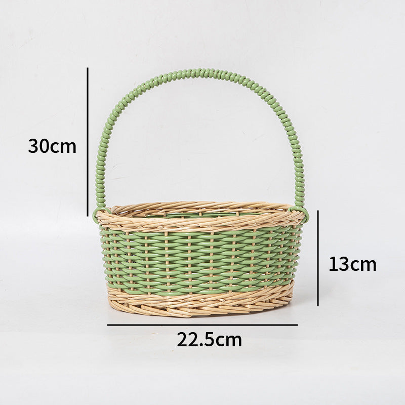 Braided Storage Basket with Decorative Cotton Handles | Thrascher