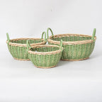 Braided Storage Basket with Decorative Cotton Handles | Thrascher