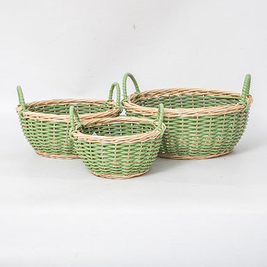 Braided Storage Basket with Decorative Cotton Handles | Thrascher