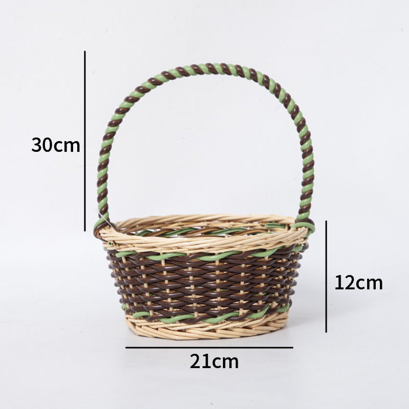 Braided Storage Basket with Decorative Cotton Handles | Thrascher