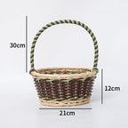 Braided Storage Basket with Decorative Cotton Handles | Thrascher