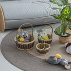 Braided Storage Basket with Decorative Cotton Handles | Thrascher