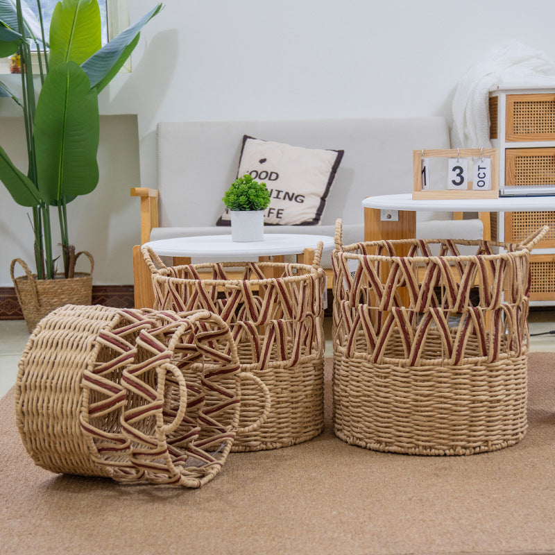 Braided Storage Basket with Elegant Accents | Thrascher
