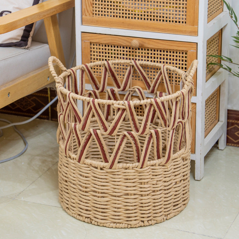 Braided Storage Basket with Elegant Accents | Thrascher