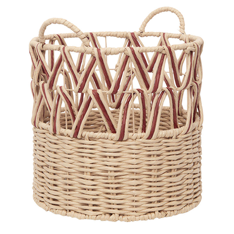 Braided Storage Basket with Elegant Accents | Thrascher