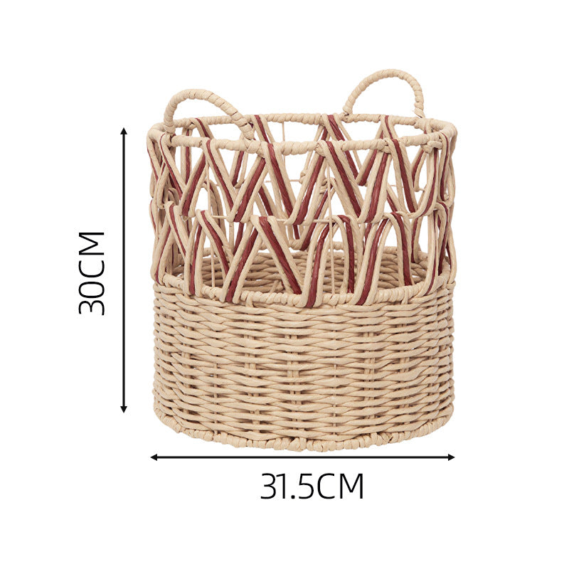 Braided Storage Basket with Elegant Accents | Thrascher