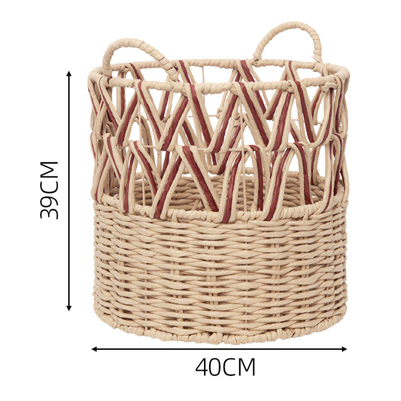 Braided Storage Basket with Elegant Accents | Thrascher