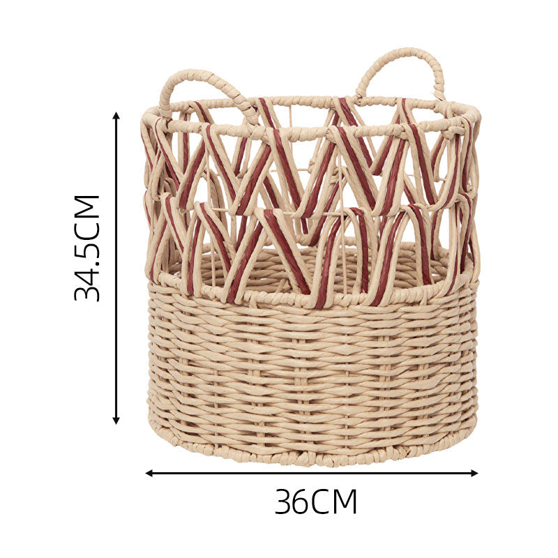 Braided Storage Basket with Elegant Accents | Thrascher