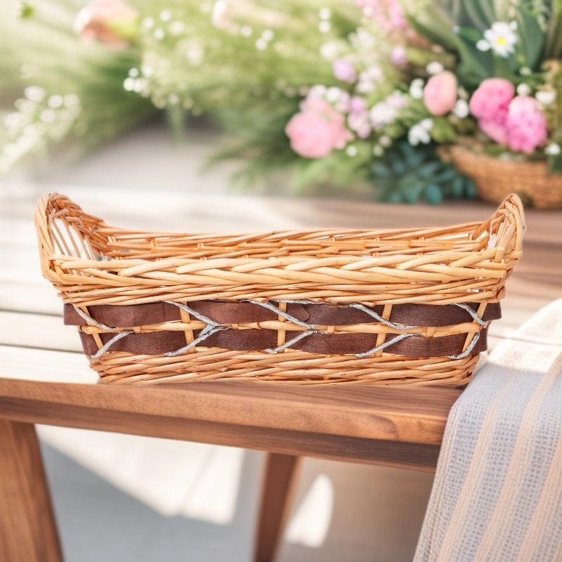 Braided Storage Basket with Elegant Fabric Insert | Thrascher