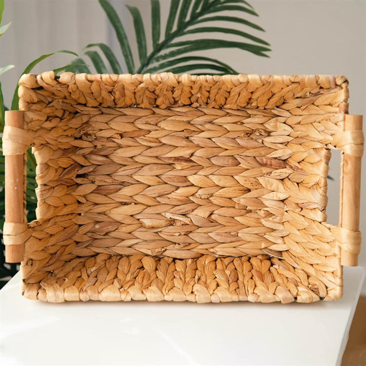 Braided Storage Basket with Wooden Handles | Thrascher