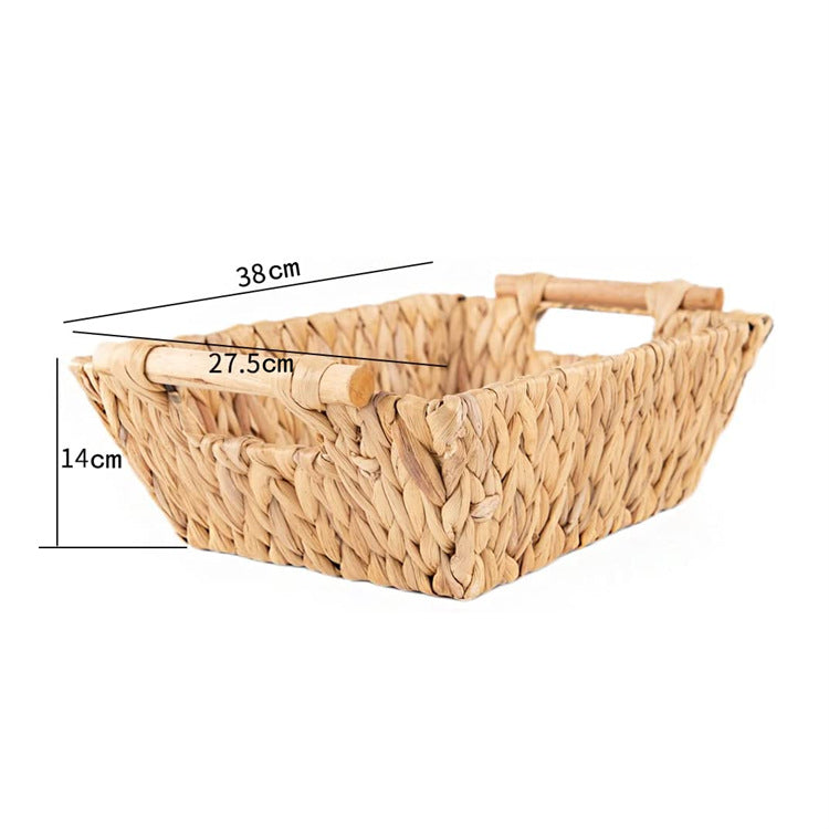 Braided Storage Basket with Wooden Handles | Thrascher
