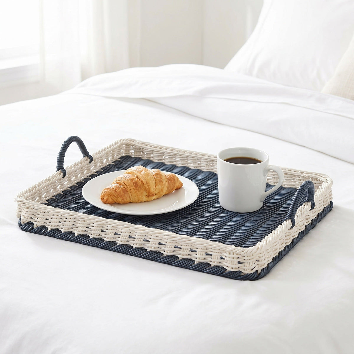 Breakfast Tray Woven Natural Fiber Soft Textile | Thrascher