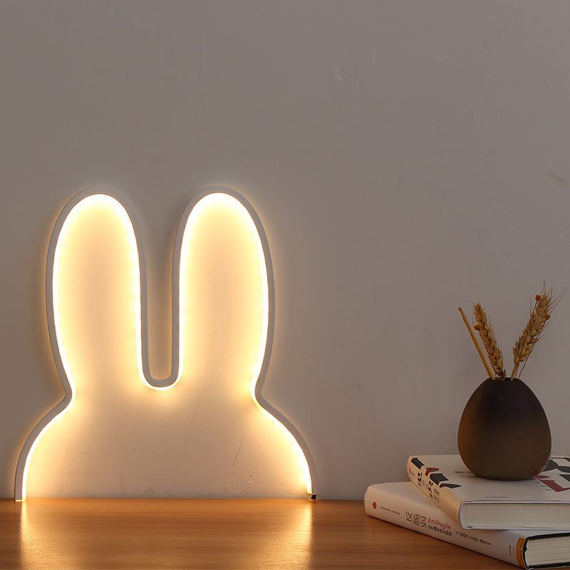 Bunny-Shaped LED Ambient Wall and Table Night Light | Thrascher