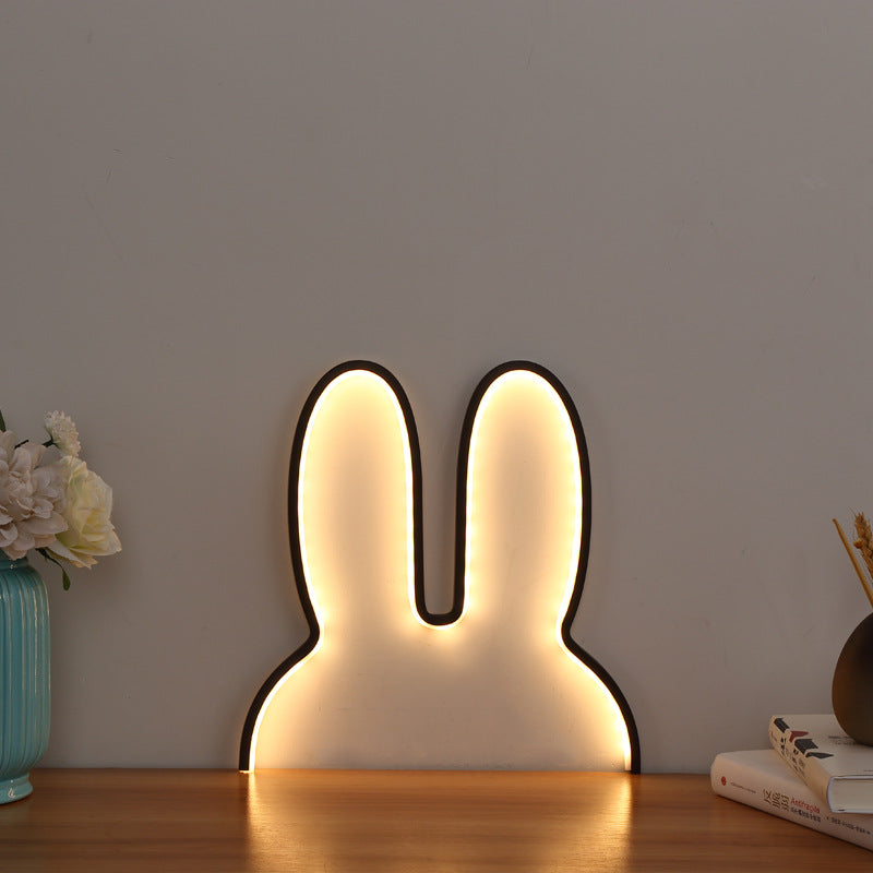 Bunny-Shaped LED Ambient Wall and Table Night Light | Thrascher