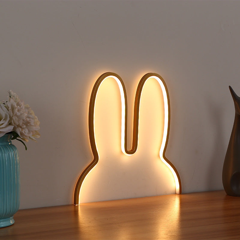Bunny-Shaped LED Ambient Wall and Table Night Light | Thrascher