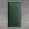 Dual Mobile Phone Storage Wallet with Magnetic Buckle and Cable Access
