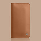 Dual Mobile Phone Storage Wallet with Magnetic Buckle and Cable Access