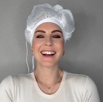 Portable Hair Bonnet Dryer Cap and Mesh Net Plopping Cap