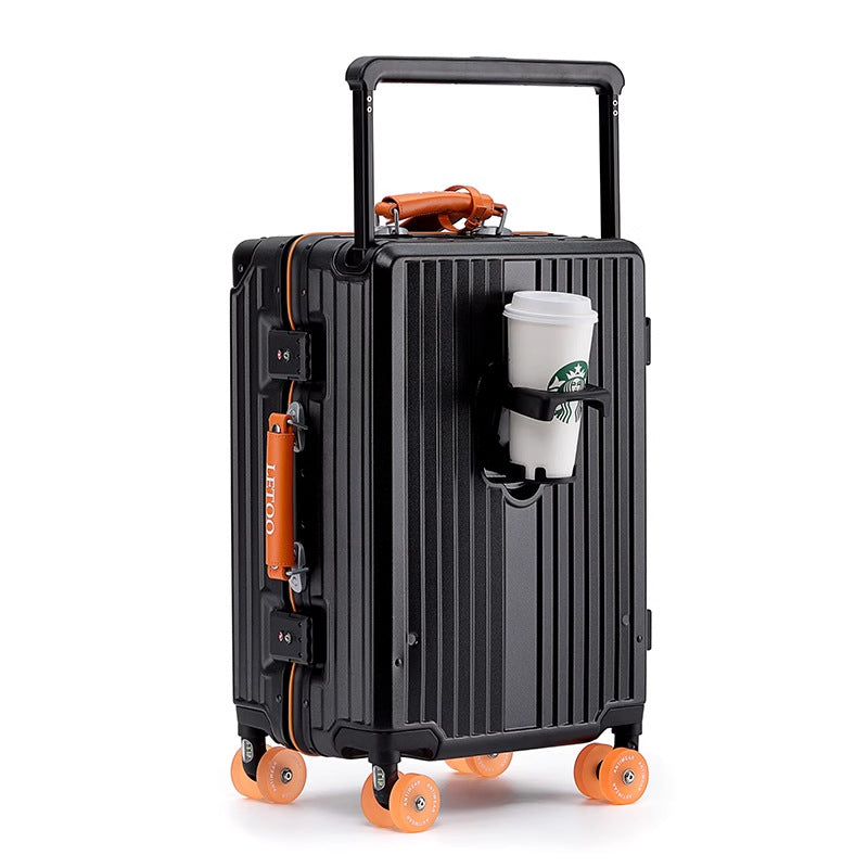 Carry-On Luggage with Cup Holder, Multi-Directional Wheels, view 8