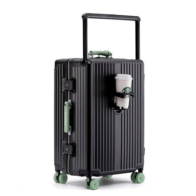 Carry-On Luggage with Cup Holder, Multi-Directional Wheels