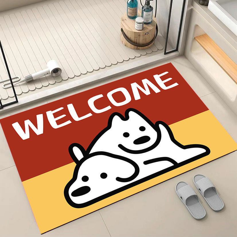 Cartoon Dog-Themed Welcome Mat | Thrascher
