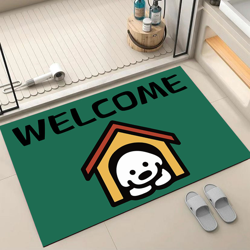 Cartoon Dog-Themed Welcome Mat | Thrascher