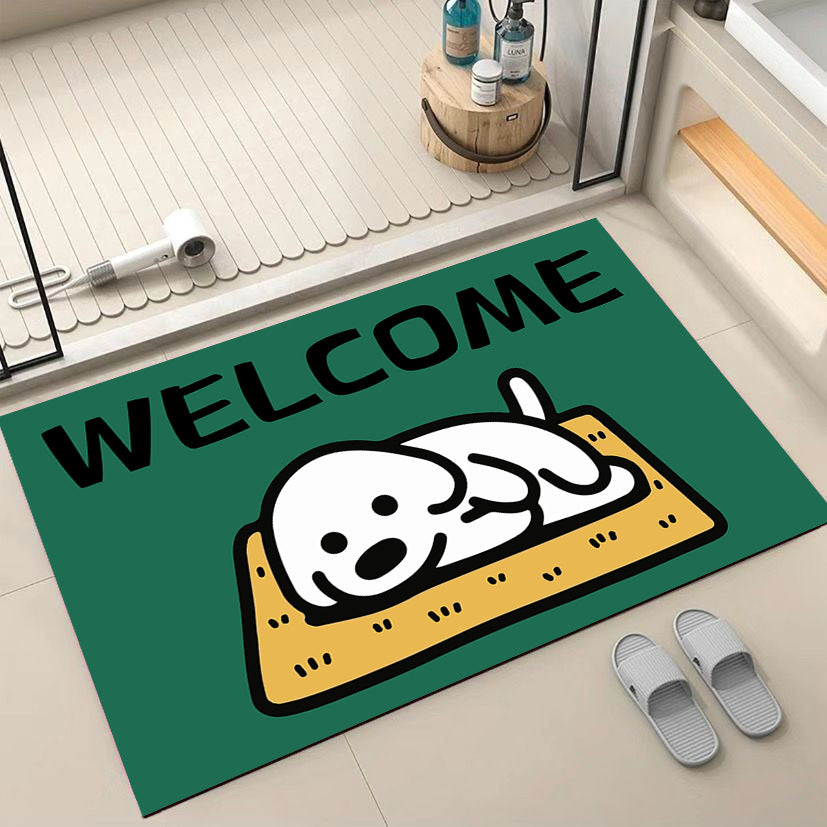 Cartoon Dog-Themed Welcome Mat | Thrascher