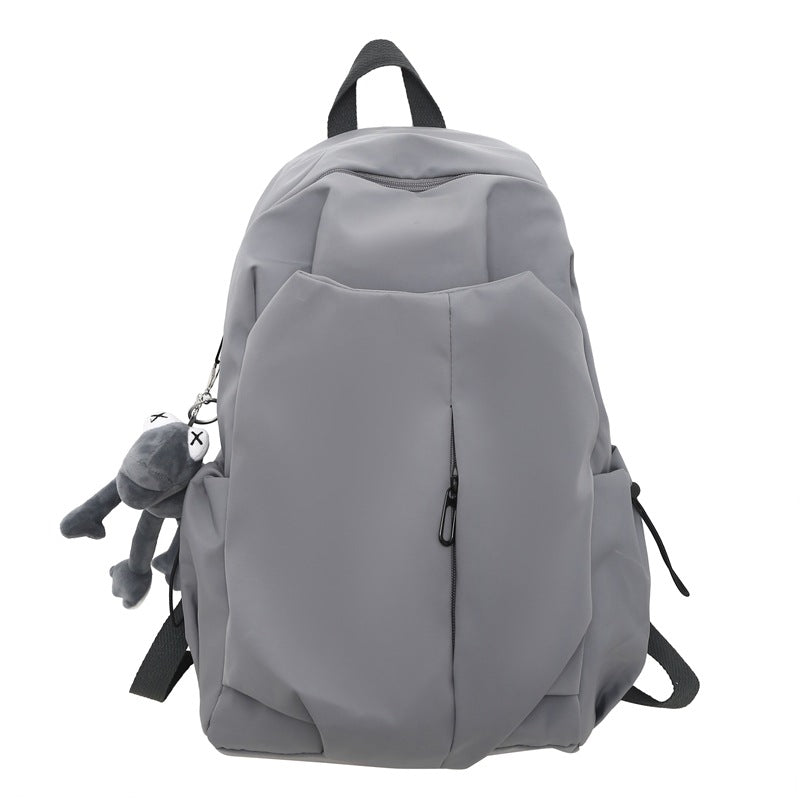 Casual Multi-Pocket School Backpack with Exterior Pockets for Books