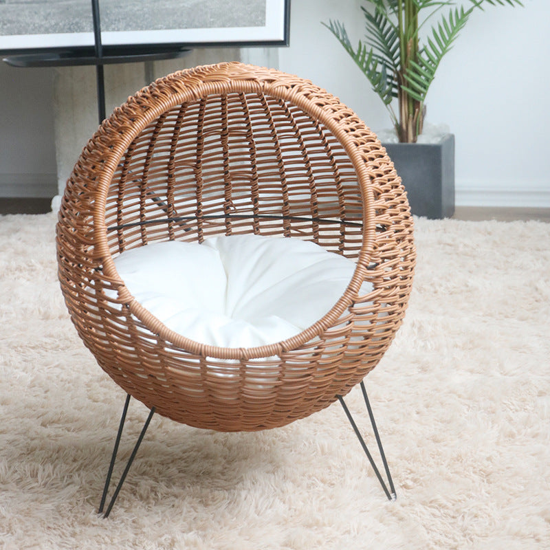 Cat Bed with Stylish Rattan Design | Thrascher