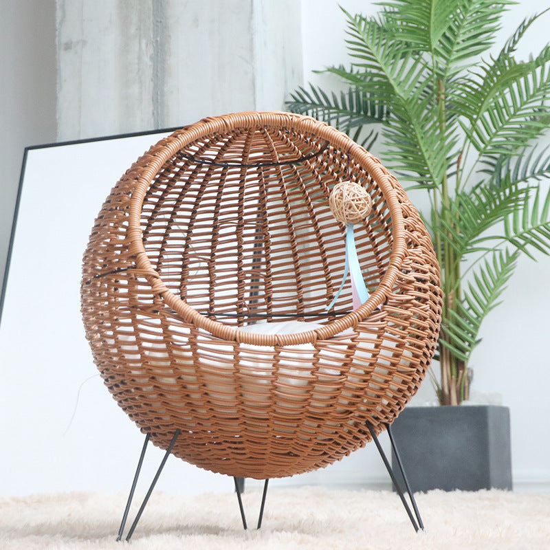 Cat Bed with Stylish Rattan Design | Thrascher