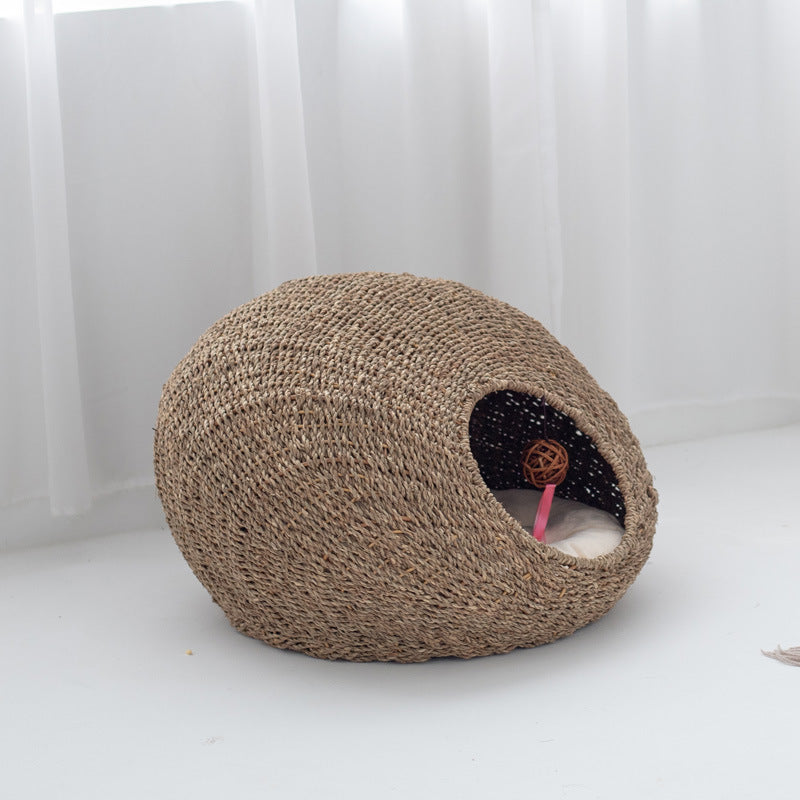 Cat Cave Woven Natural Fiber Handcrafted | Thrascher