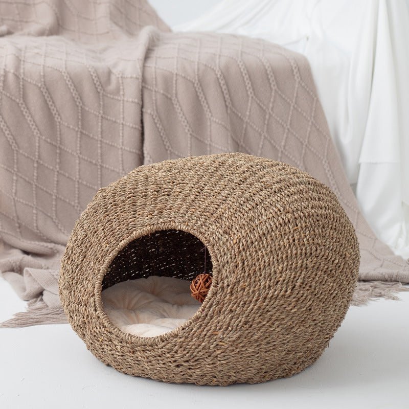 Cat Cave Woven Natural Fiber Handcrafted | Thrascher