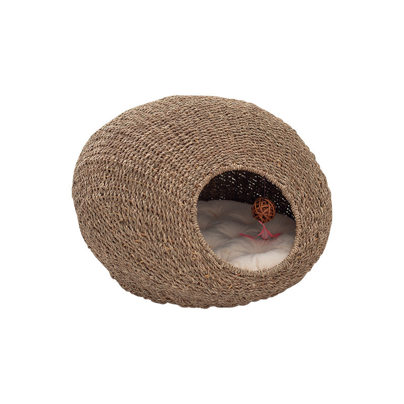 Cat Cave Woven Natural Fiber Handcrafted | Thrascher