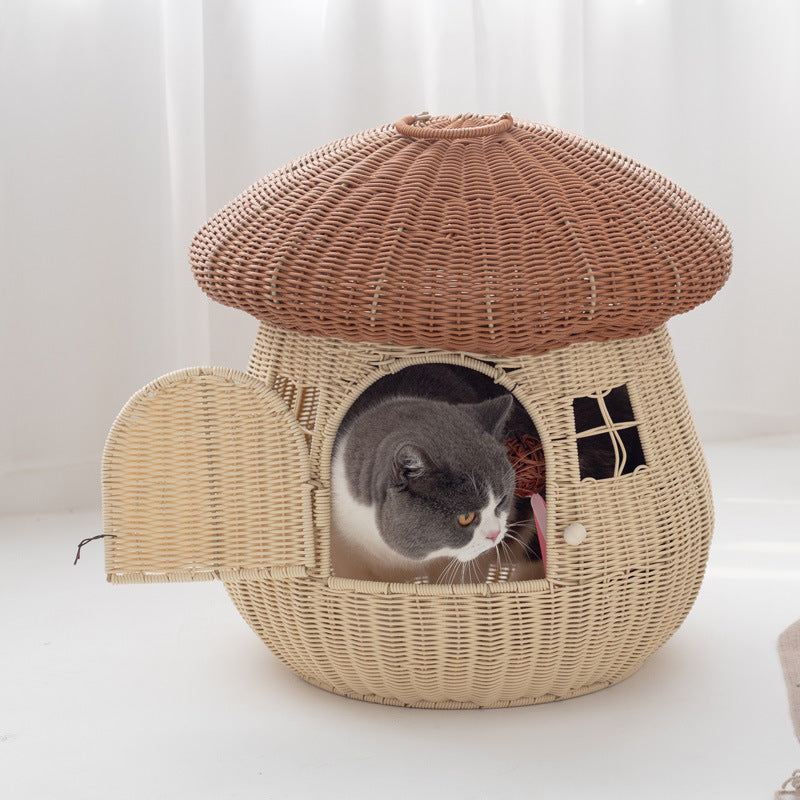 Cat House Woven Natural Fiber | Thrascher
