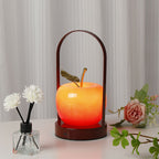 Ceramic Apple-Shaped Ambient Table Lamp with Brass Handle | Thrascher
